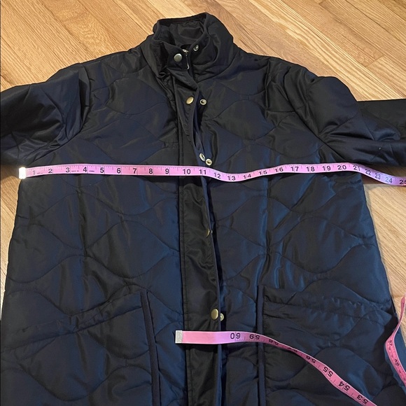 Quince Black Featherless Quilted Long Puffer Jacket Flaw Sz M - Picture 3 of 10